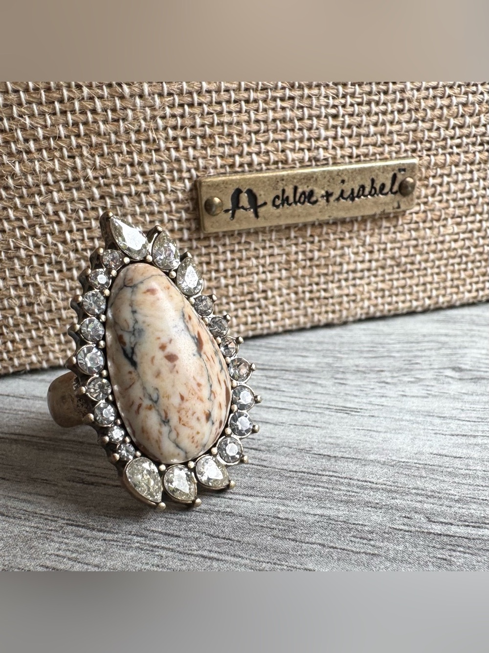 Chloe + Isabel Marbled Stone Statement Ring Size 8